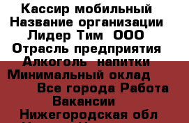 Кассир мобильный › Название организации ­ Лидер Тим, ООО › Отрасль предприятия ­ Алкоголь, напитки › Минимальный оклад ­ 40 000 - Все города Работа » Вакансии   . Нижегородская обл.,Нижний Новгород г.